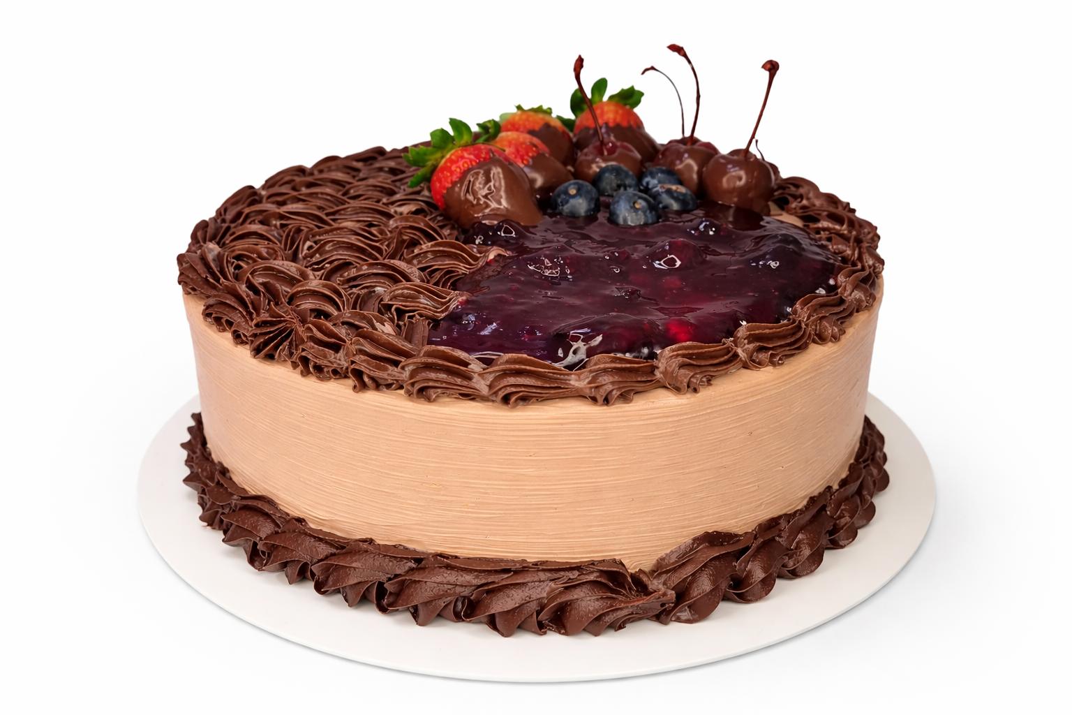 Torta Truffada com Frutas Vermelhas
